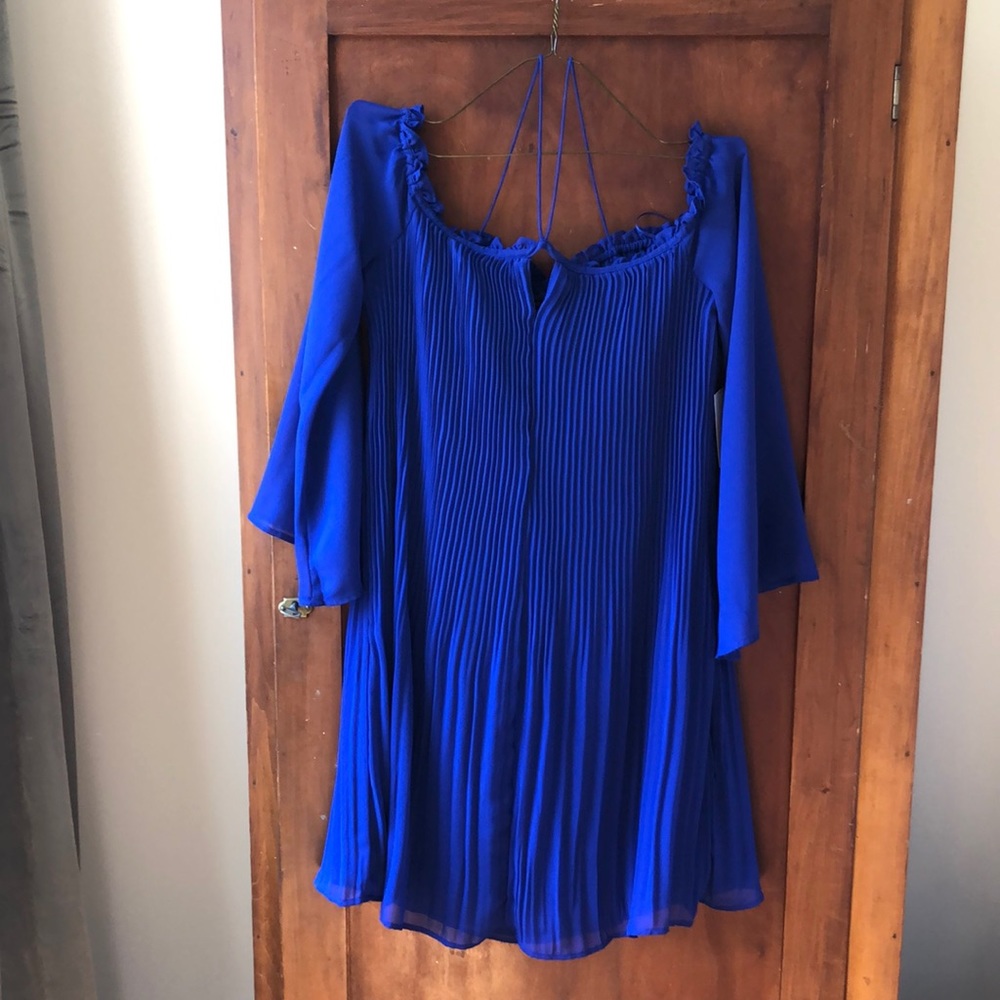 Blue pleated dress